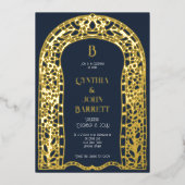 金箔アールデコインスパイア結婚式招待状 箔招待状 (正面)