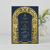 金箔アールデコインスパイア結婚式招待状 箔招待状 (立ち正面)