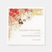 金箔ウォーターカラーボホフローラ結婚ズナプキン スタンダードカクテルナプキン (正面)