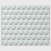 金箔エッジホワイトマグノリアブロッサム ラッピングペーパー (フラット)