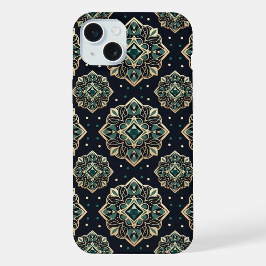 金箔エメラルドマンダラ iPhoneケース (裏面)