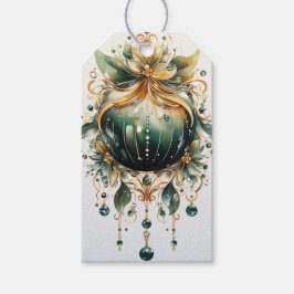 金箔エメラルド：グリーンと金ゴールド交響曲 ギフトタグ