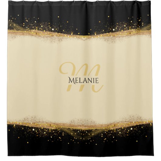 金箔エレガンスパーソナライズされたシャワーカーテン シャワーカーテン (正面)