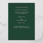 金箔エレガントのタッセル卒業発表 箔招待状 (裏面)