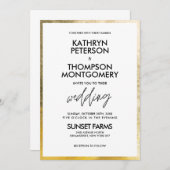 金箔エレガントエッジ結婚式招待状 招待状 (正面/裏面)