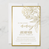 金箔エレガントフローラフェイク悔やみや弔慰 サンキューカード (正面)