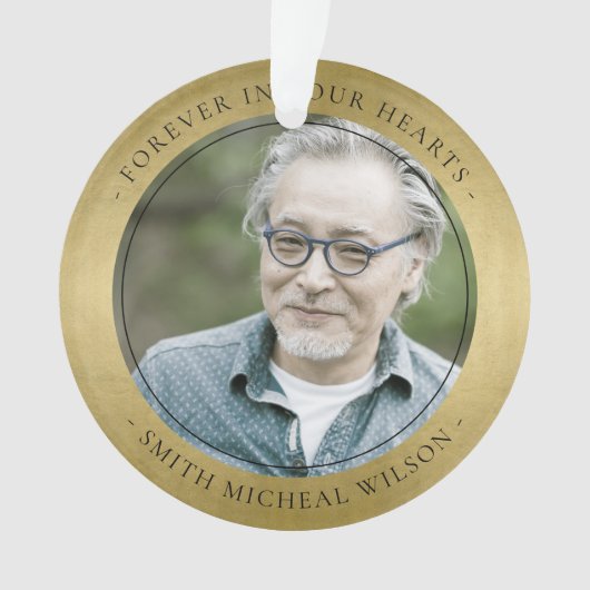 金箔エレガント悔やみや弔慰記フェイク念写真 オーナメント (正面)