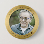 金箔エレガント悔やみや弔慰記念写真ボトルO 缶バッジ (正面)