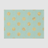 金箔エレガント水玉模様パターン-ティール（緑がかった色）金ゴールド 薄葉紙 (正面)