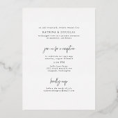 金箔エロペ結婚メントの発表写真 箔招待状 (裏面)