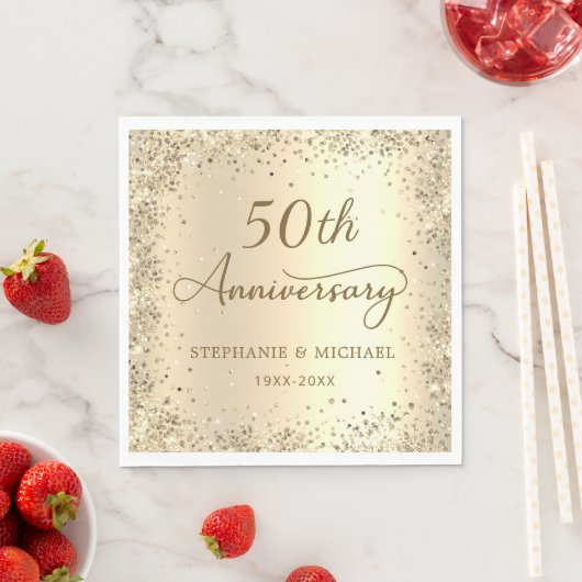 金箔ギター50回目の結婚記念日 スタンダードランチョンナプキン (インサイチュ)