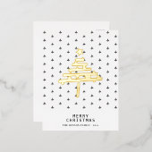 金箔クリスマスツリー模様ミニマリスト 箔シーズンポストカード (正面/裏面)