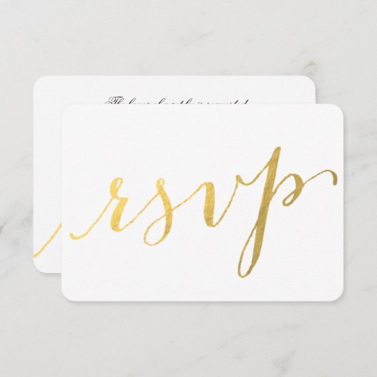 金箔グラマー |ウェディングRSVPカード 出欠カード (正面/裏面)