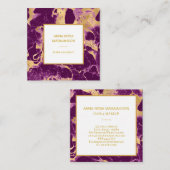 *~*金箔グラムパープルマーブルルルクモダンセ スクエア名刺 (正面/裏面)