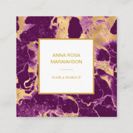 *~*金箔グラムパープルマーブルルルクモダンセ スクエア名刺