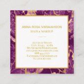 *~*金箔グラム紫大理石チモダンッガーリーク スクエア名刺 (裏面)