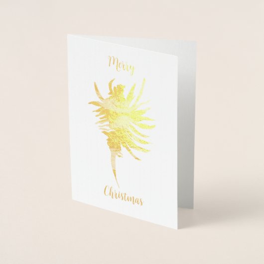 金箔コンキシェル 波紋のシルエット 水彩 箔カード (正面)