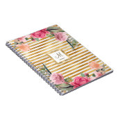 金箔ゴージャスな花の女の子日記日記 ノートブック (右側)