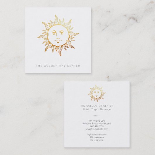 ～金箔サン顔ヴィンテージスピリチュアルセンター  スクエア名刺 (正面/裏面)
