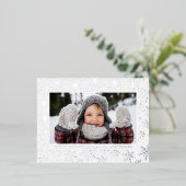 金箔シルバースノーフレーク写真 箔シーズンポストカード (立ち正面)