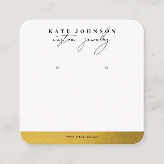 金箔ジュエリーホルダーイヤリング表示スクリプト スクエア名刺 (正面)