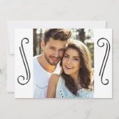 金箔スクリプトウェディング日付の写真を保存 セーブザデート (裏面)