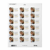 金箔スクリプトウェディング日付の写真を保存 ラベル (フルシート)