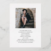 金箔スクリプトフォト卒業発表 箔招待状 (裏面)