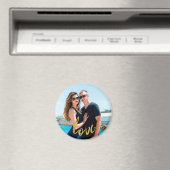 金箔スクリプトラブフォトパーソナライズされたマグネット マグネット (インサイチュ (食洗機))