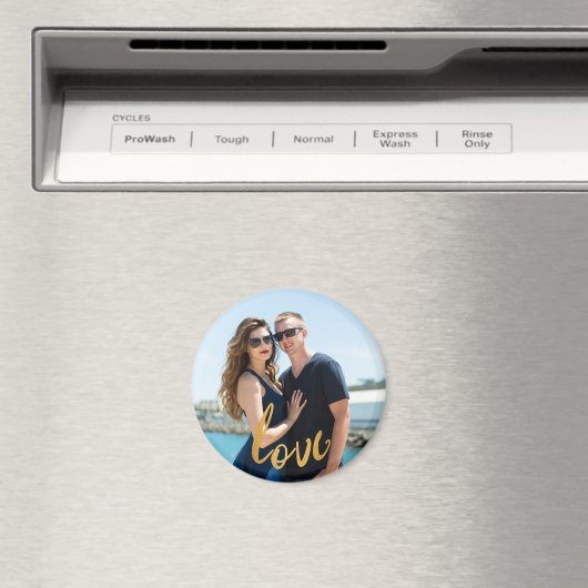 金箔スクリプトラブフォトパーソナライズされたマグネット マグネット (インサイチュ (食洗機))