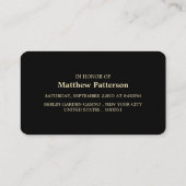 金箔ストライプバチュラーパーティチケット招待状 名刺 (裏面)