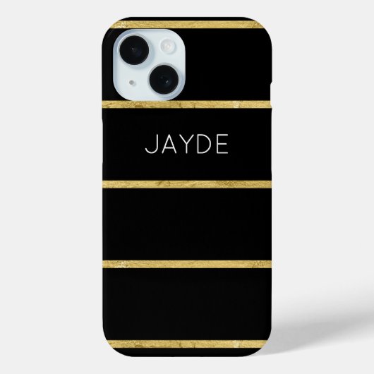 金箔ストライプ製パーソナライズされた携帯電話ケース Case-Mate iPhoneケース (裏面)