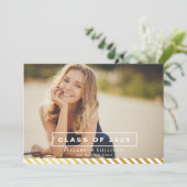 金箔ストライプ製 |卒業パーティー招待状 招待状 (スタンド正面)