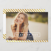 金箔ストライプ製 |卒業パーティー招待状 招待状 (正面/裏面)