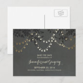 金箔ストリングライト日付の保存 案内ポストカード (正面/裏面)