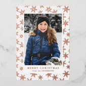 金箔スノーフレーク写真バラ金ゴールド 箔シーズンカード (正面)