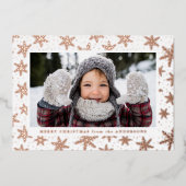 金箔スノーフレーク写真バラ金ゴールド 箔シーズンカード (正面)