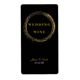 金箔スパークルグラマーサークルブラックワインラベル ラベル