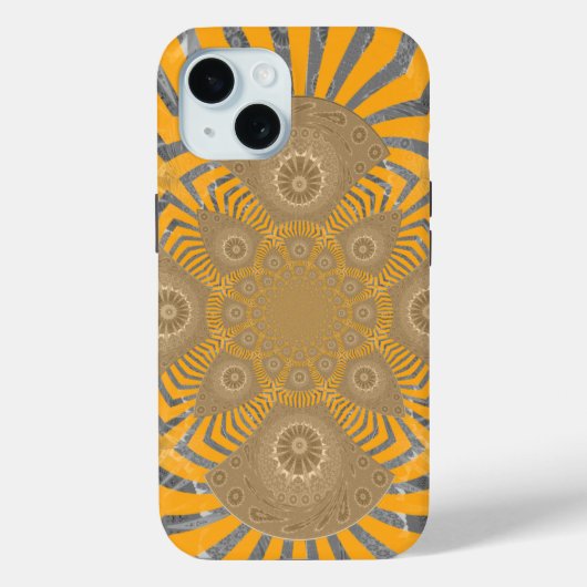 金箔ゼファー:ゴールデンイエローとクロムのエレガンス Case-Mate iPhoneケース (裏面)