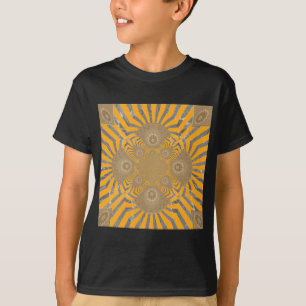 金箔ゼファー:ゴールデンイエローとクロムのエレガンス Tシャツ