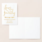 金箔タイポグラフィ愛が家族の養子縁組 箔カード (ディスプレー)