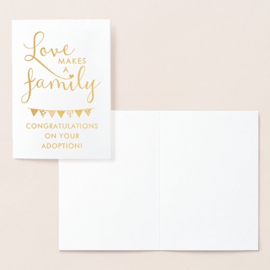 金箔タイポグラフィ愛が家族の養子縁組 箔カード