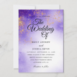 金箔タイリアンパープル結婚式招待状 招待状