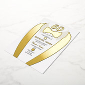 金箔タキシードのスーツMens 60th誕生日パーティー 箔招待状 (回転した状態)