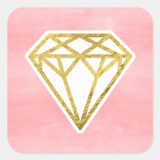 金箔ダイヤモンドを使用した水色 スクエアシール (正面)