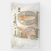 金箔ダイヤ結婚モンド50周年記念 横断幕 (縦)