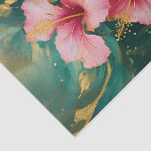 金箔ダブルピンクのハイビスカス開花フォーマル、花 薄葉紙 (詳細)