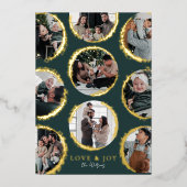 金箔ダークグリーン装飾エレガンス写真 箔シーズンカード (正面)