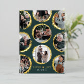 金箔ダークグリーン装飾エレガンス写真 箔シーズンカード (立ち正面)