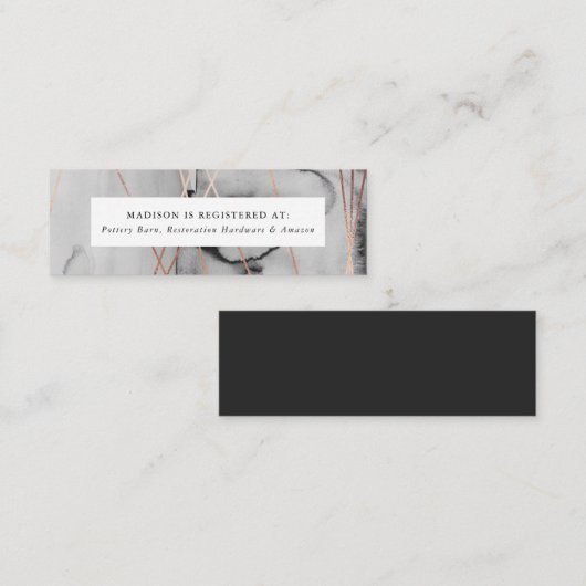 金箔チャーム |ブライダルレジストリ挿入カード スキニー名刺 (正面/裏面)